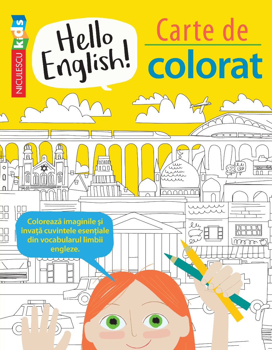 Hello English! Carte de colorat Editura NICULESCU imagine noua