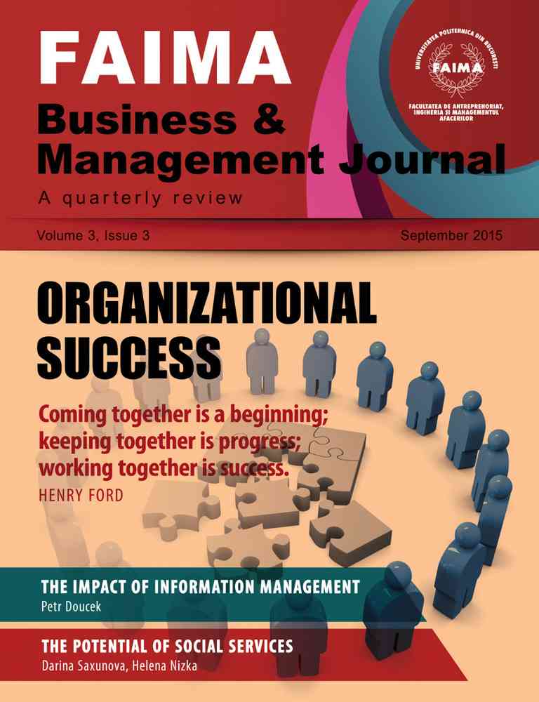 FAIMA Business & Management Journal – volume 3, issue 3, September 2015 Editura NICULESCU imagine noua