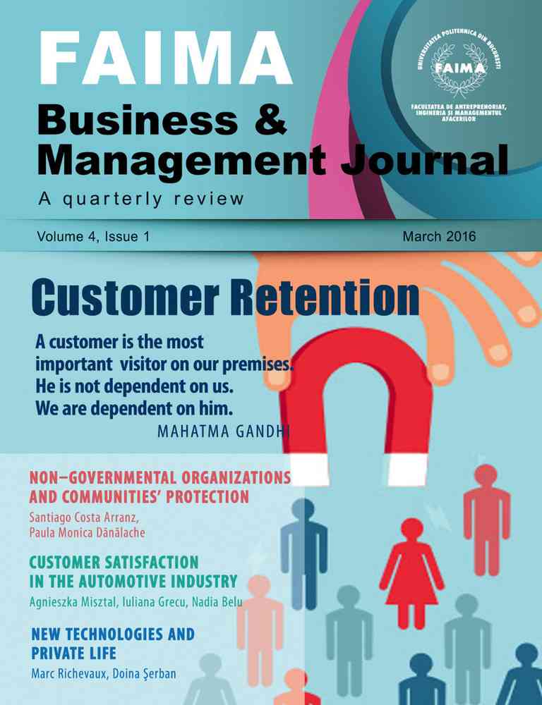 FAIMA Business & Management Journal – volume 4, issue 1 – March 2016 Editura NICULESCU imagine noua