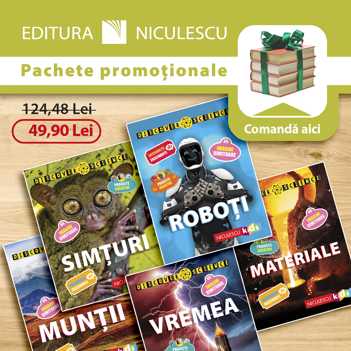 Pachet Discover Science (Simţuri Roboţi Munţii Materiale Vremea)