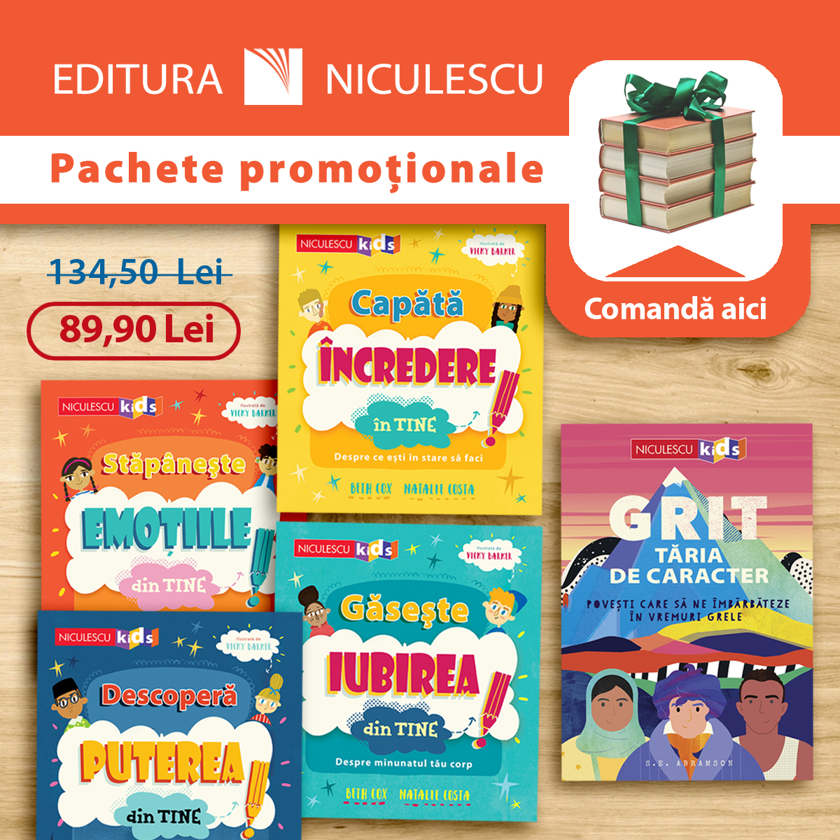 Pachet dezvoltare personala copii (Capata incredere in tine Stapaneste emotiile din tine Descopera puterea din tine Gaseste iubirea din tine GRIT. Taria de caracter)