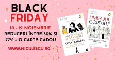 De Black Friday îți oferim  reduceri între 50% și 77% PLUS o CARTE CADOU 